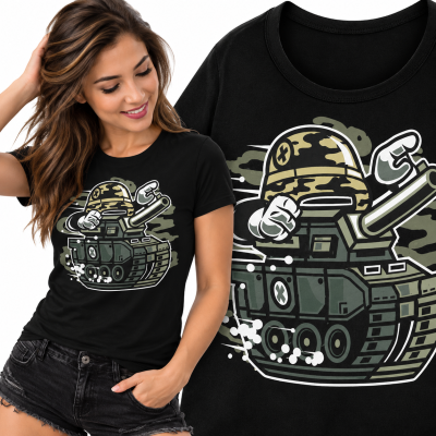 KOSZULKA DAMSKA  ANIMOWANA  WAR TANK